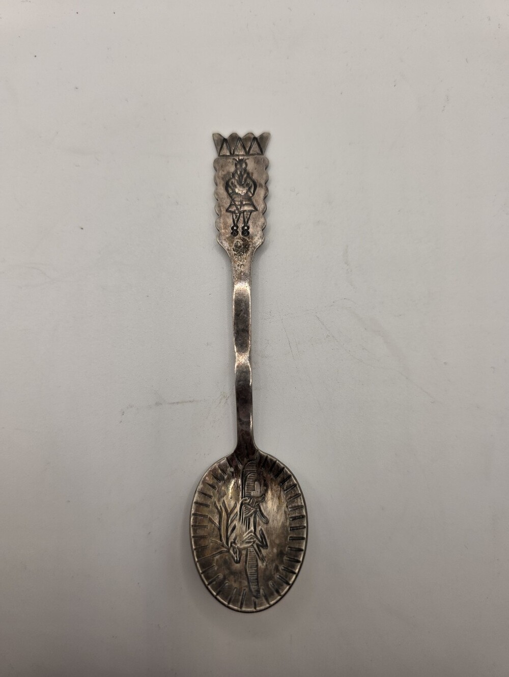 Vintage EPNS Silver Plate Lapland Reindeer Sami Spoon Sweden 4.25"